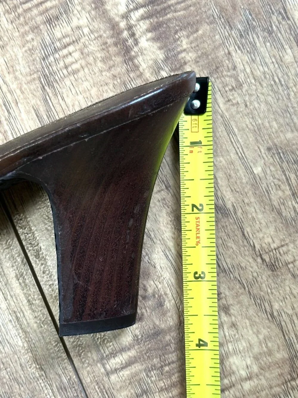 Liz Claiborne Brown Leather slide heels Women's Size 8.5 ~3.5"  pre-owned - Picture 8 of 11